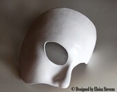 Phantom of the Opera White Leather Half Mask Theater Halloween Costume Party Cosplay Unisex - Available in Any Basic Color