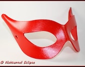 1950s Catwoman Red Leather Mask Comic Con Superhero Masquerade Halloween Costume - Available in any Color