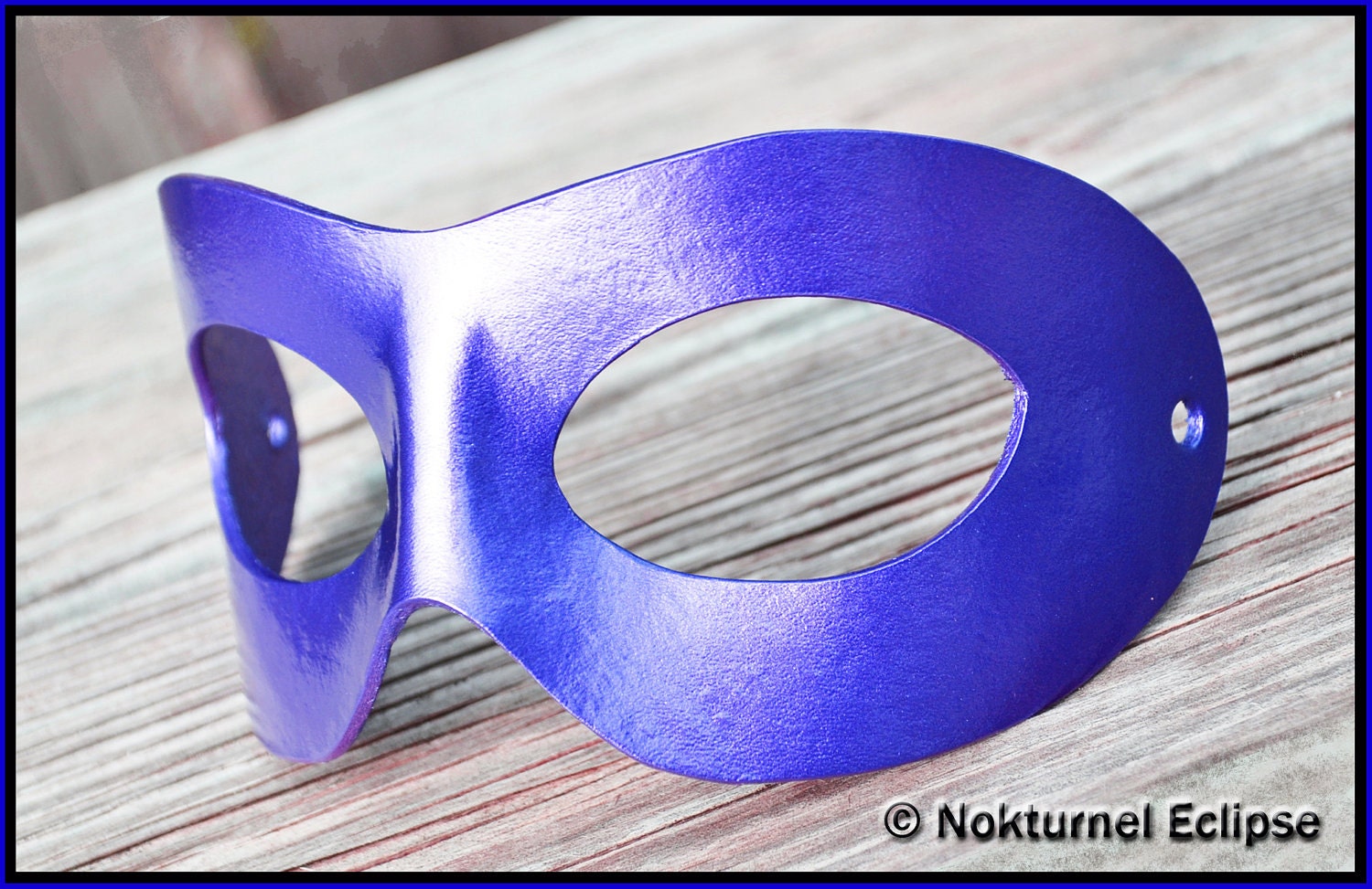 Metallic Blue Leather Mask Mardi Gras New Years Masquerade Ball Party Super Hero Halloween Costume Unisex AVAILABLE In ANY COLOR