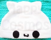 White Cat Hat - Cute Beanie , Kawaii Cat
