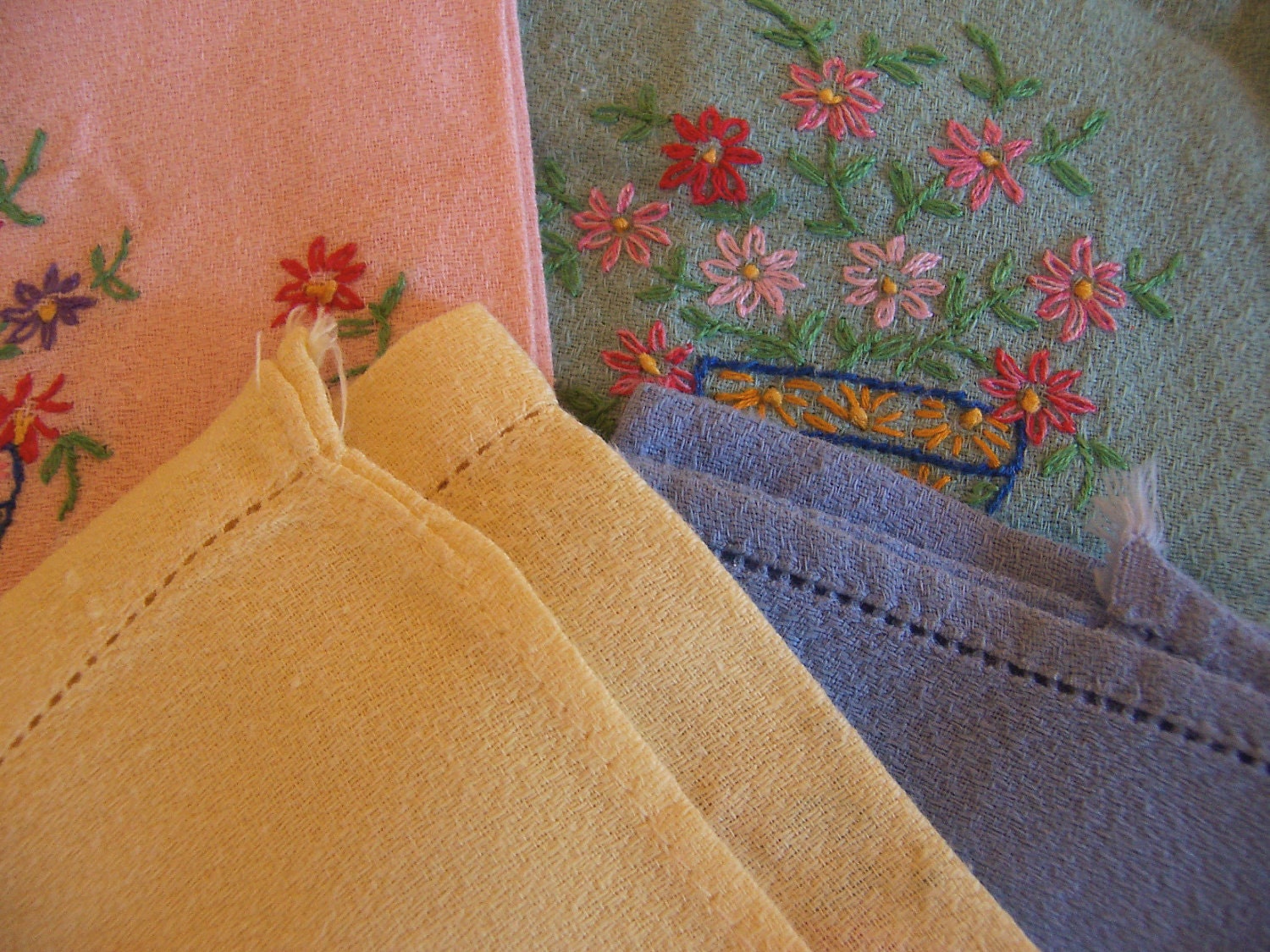soft pastels cotton tea towels