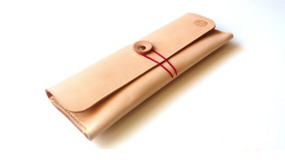 Hand-stitched leather pencil case/ multi-pouch