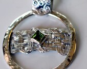 Peridot and Sterling Silver Art Pendant