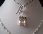 Swarovski pearls, crystals, and rhinestones earrings with sterling silver