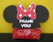 Minnie Ears Treat & Party Favor Thank You Goodie Bags Toppers Set of 12