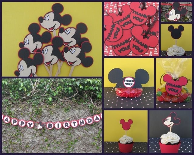Minnie Mouse Ears Treat & Party Favor Thank You Goodie Bags Toppers Set of 6