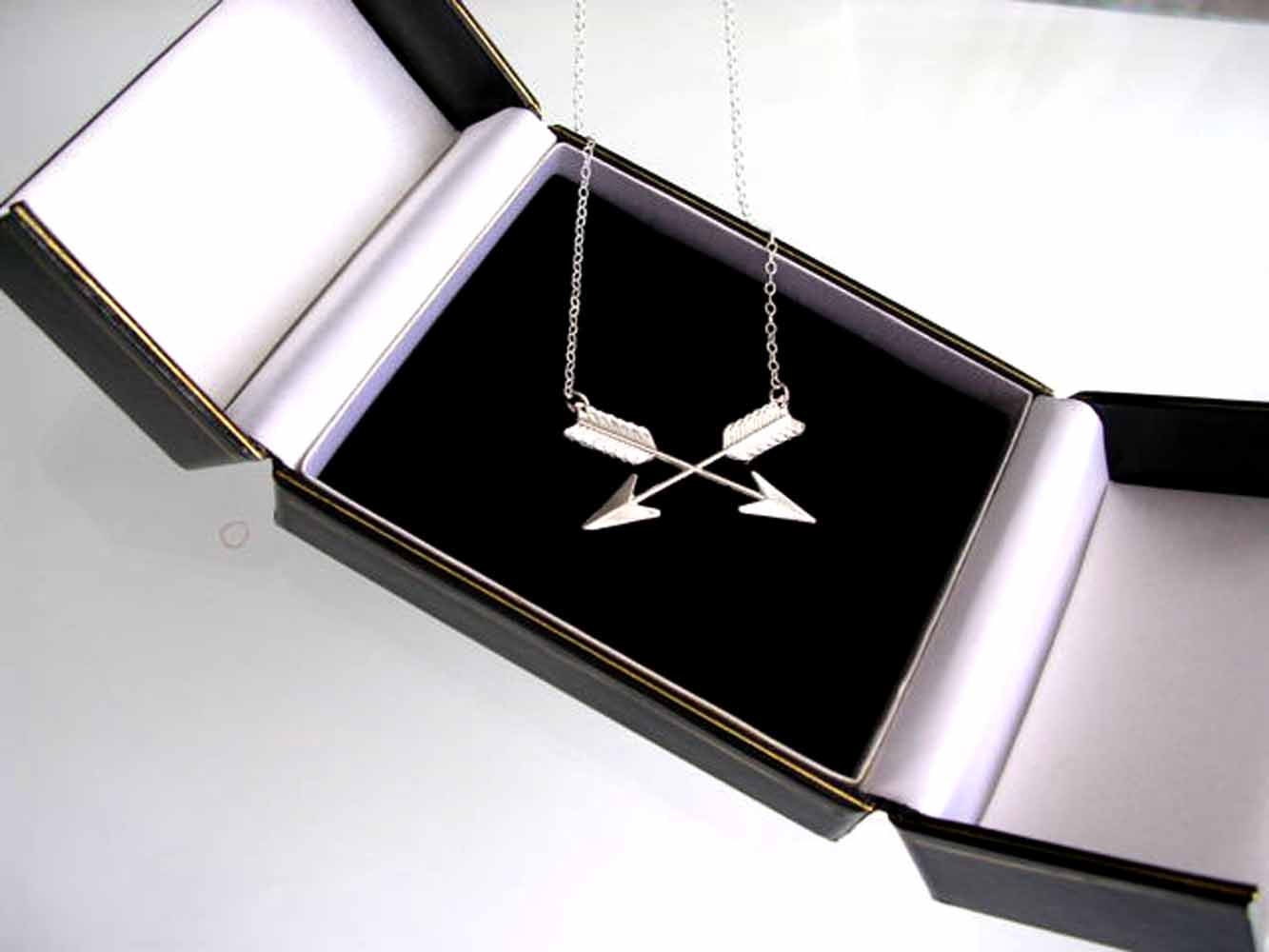 Cross Arrow necklace, Sterling silver necklace jewelry, arrow pendant 102512