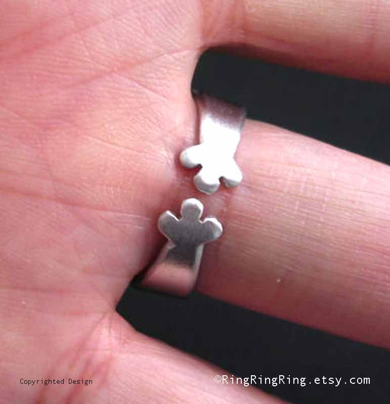 Bronze Adjustable animal ring jewelry, Cute spot dog ring (Matte or Shine)