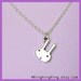 Tiny bunny rabbit Sterling silver necklace -  pendant jewelry 072012