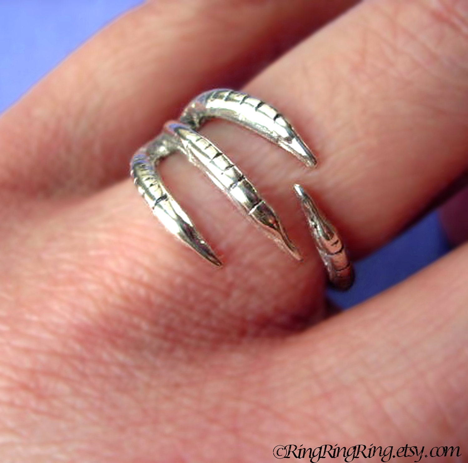 925 Talon claw ring - Adjustable solid sterling silver ring jewelry  092412