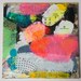 original painting pink white abstract modern decor black mixed media
