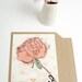 peony print art giclee pink coral flower wedding gift