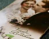 Voeux de bonheur. Antique French lovely postcard.
