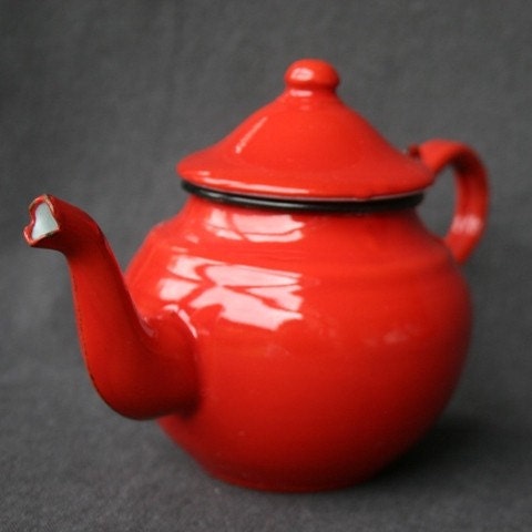 The cute little red teapot