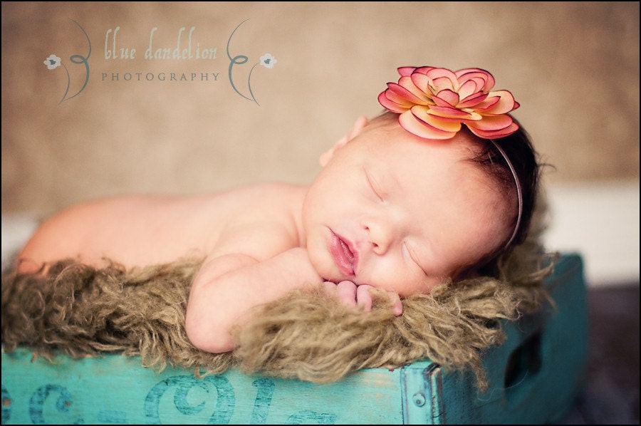 Pink Sunset Flower Headband