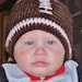 Crochet Baby Hat, Football Hat, Brown and White, Newborn Football Hat, Infant Baby Hat,Gift, Photo Prop