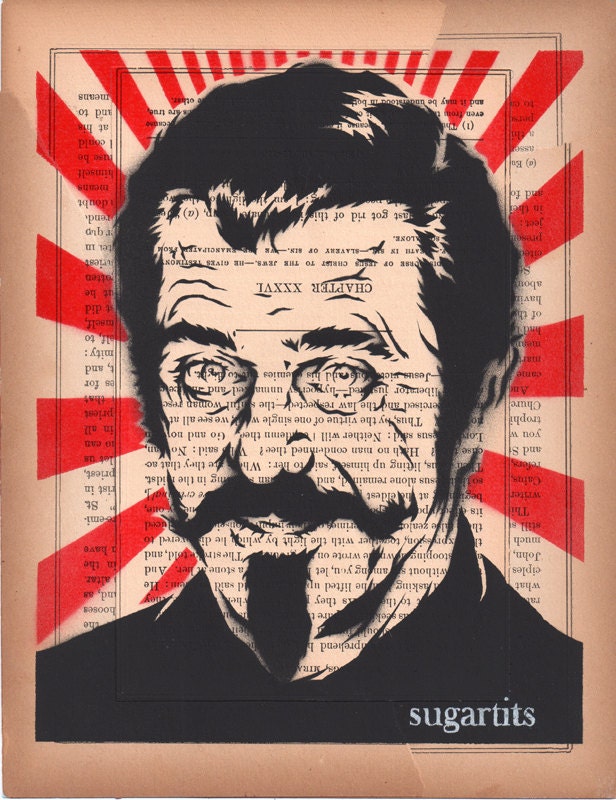 Stenciled Print of Mel Gibson