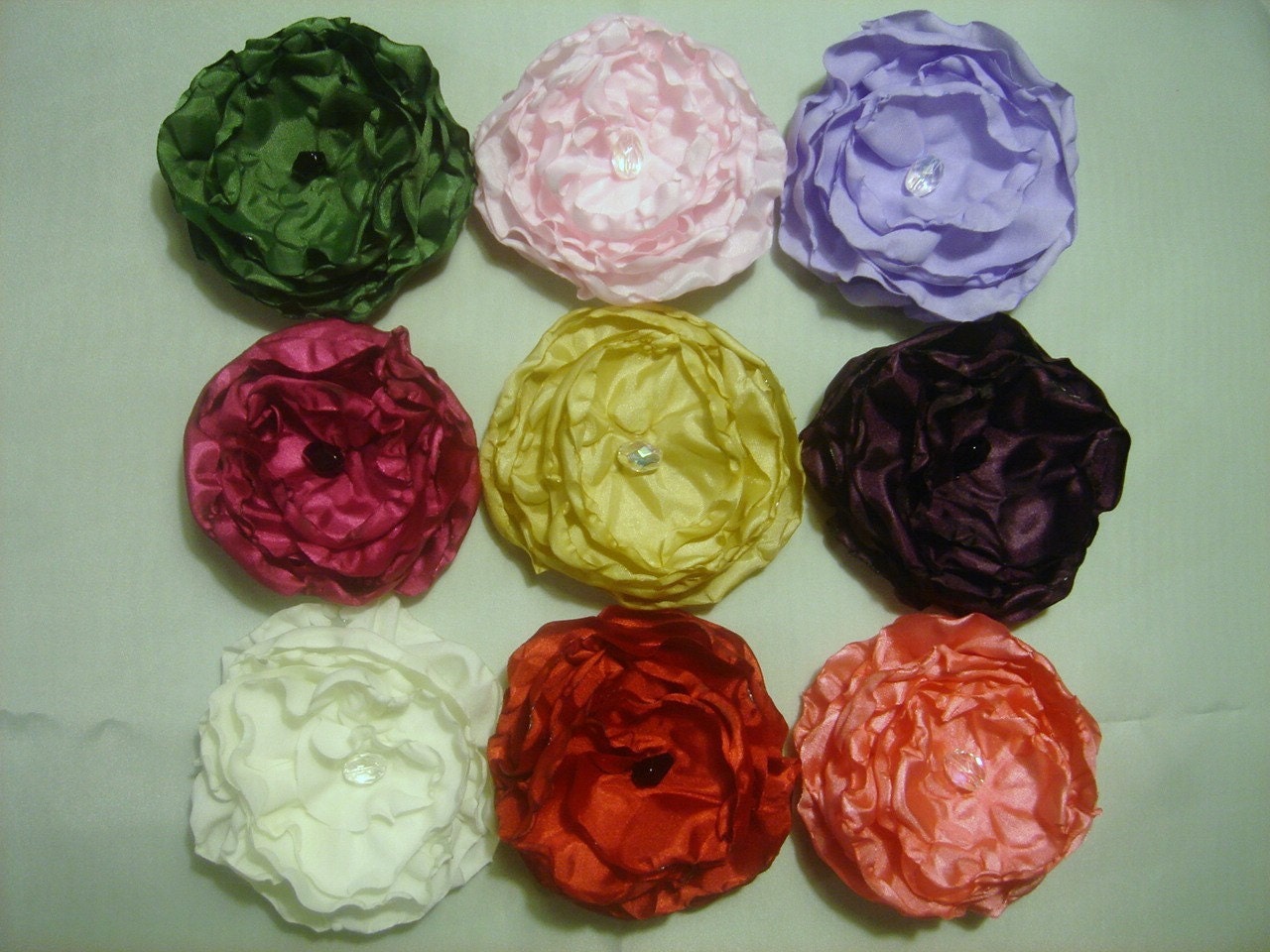 Set of 6 Fabric Flowers Perfect for Bridesmaids You Choose Color