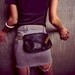 Studded Fanny Pack Black Alligator Skin with Big Gold Studs,Chain wallet, Festival Bag, Marion Max