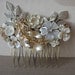 Bridal hair comb - vintage wedding - shabby chic in ivory white and champagne - bridesmaids gift