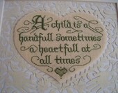 Child is a Heartfull Scherenschitte Cross Stitch Vintage