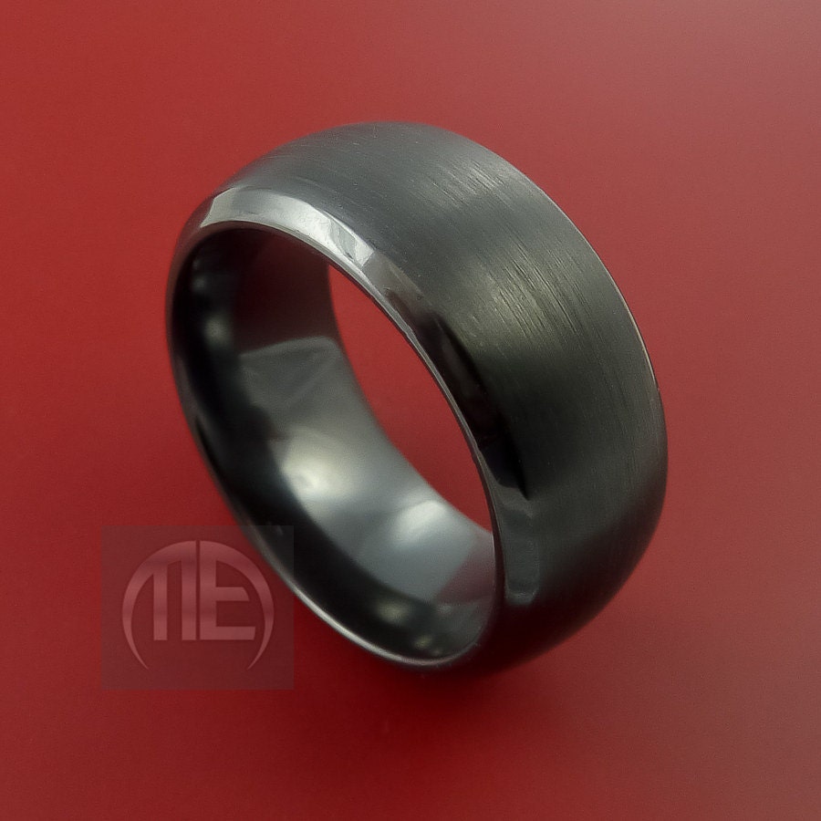 Black Zirconium Ring Traditional Style Band Made to Any Sizing and Finish 3-22