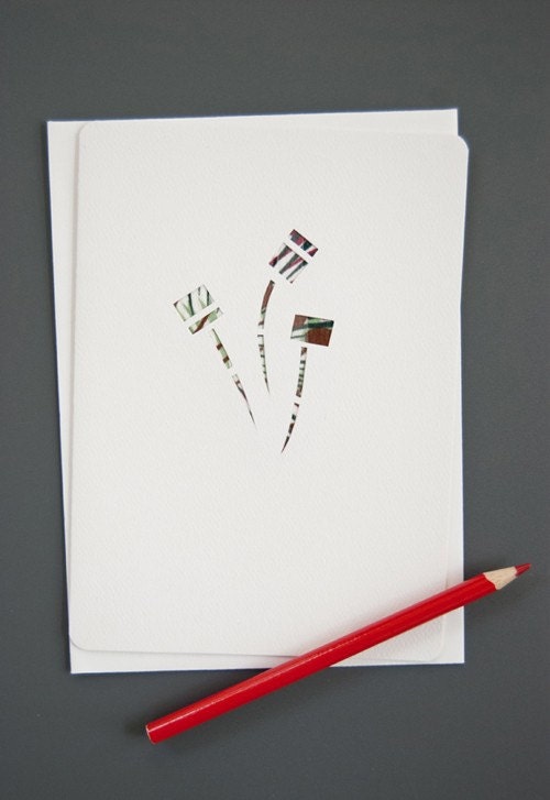 SALE: field of flowers - pack of 3 greeting cards
