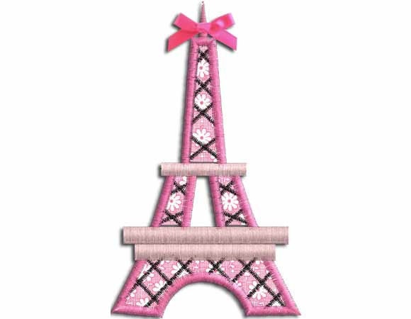 Eiffel Tower Applique, Machine Embroidery Design