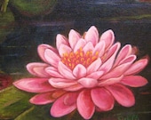 Oil Painting Original  Fine Art 8x10 on Canvas Lilly Pond