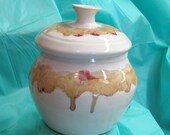 Small Cookie Jar Lidded Jar Handmade Ceramic Pottery Kitchen Clay Stoneware