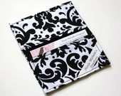 Black/White Damask Business Card/Money Holder