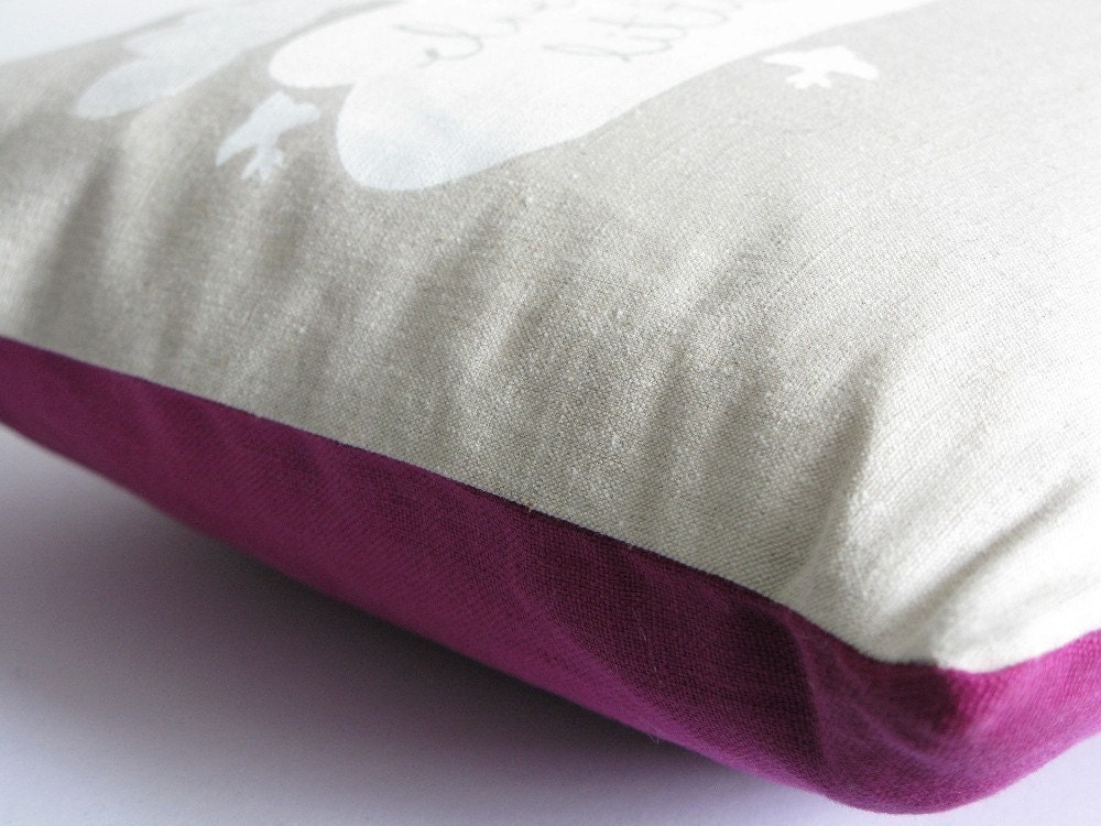 Hand Screen Printed Dream Big Cushion in White