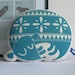 Hand Screen Printed Sleepy Dog in Teal