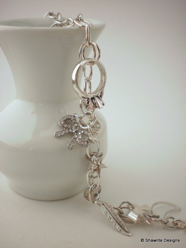 Delicate Silver Charm Bracelet