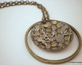 Steampunk antique brass necklace