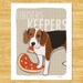 Beagle Print 5x7 Modern Dog Art - Finders Keepers