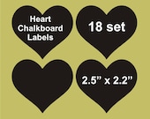 Heart chalkboard labels 18 set, 2.5" x 2.2, blackboard labels, personalized labels