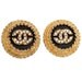 Elegant Vintage 1980s Chanel Rhinestone and Gold clip earrings