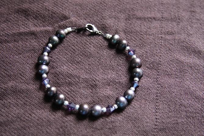 Pearl and Swarovski Crystal Bracelet and Earring Set - Great for Bridesmaids