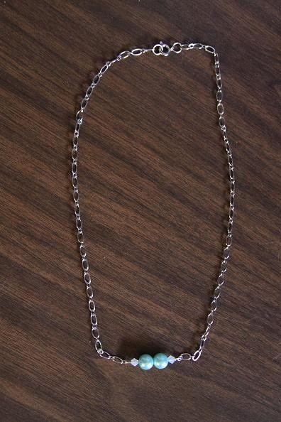 Aqua Pearl Necklace perfect for bridesmaids