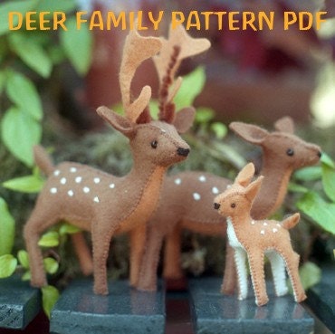 deer family pattern pdf felt sewing pattern by beardancecrafts felt sewing patterns 370x369 il 570xN.244781818 Felt Sewing Patterns