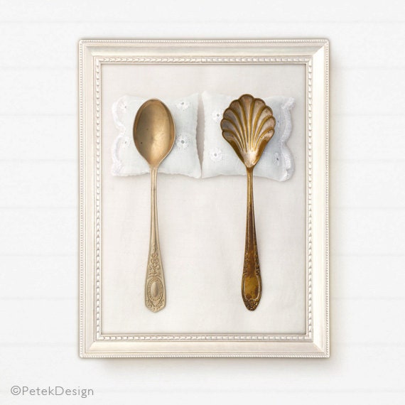 Wedding Poster: Spooning No1 Fine Art Photography Photo Print 8x10 Bedroom Gold Unisex Gift, Natural Cottage, White & Rustic Still life