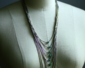Vintage Liquid Silver Ethnic Layered Turquoise Necklace