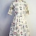 Vintage 50s Novelty Dress - Botanical Illustration Plant Print Full Dress