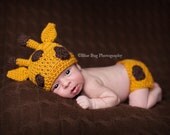 Download PDF crochet pattern - Giraffe beanie and diaper cover