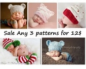 SALE ANY 3 PDF Patterns for 12.00
