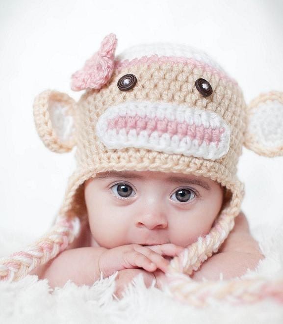 PDF CROCHET PATTERN 010 - Sock Monkey hat - Multiple sizes from newborn through age 4