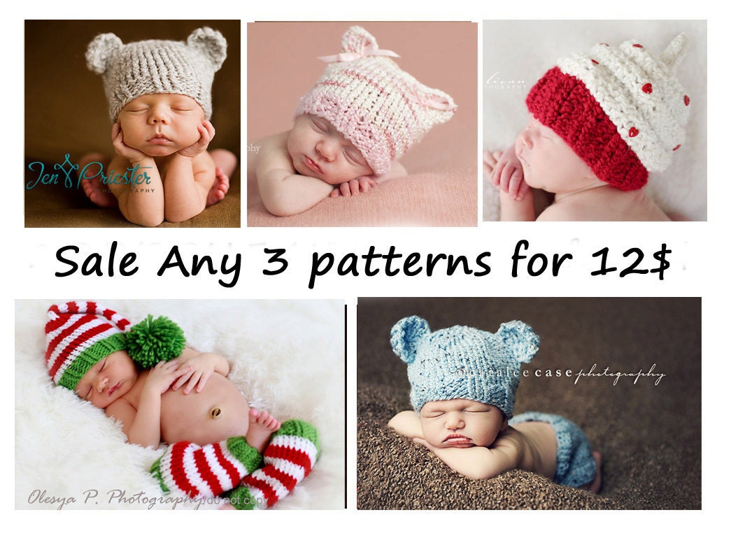 SALE ANY 3 PDF Patterns for 12.00