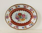Vintage Red Daher Tin Platter