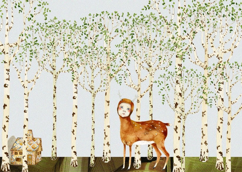 Hansel Fawn Print Little Fawn Hansel illustration 8x11